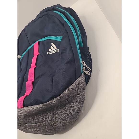 Adidas Stratton 2 Blue Pink Unisex Casual School Backpack Hiking Storage - Picture 3 of 11